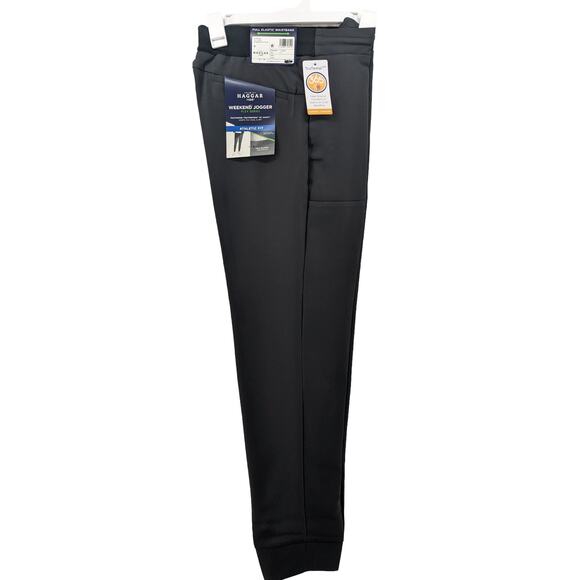 Haggar H26 Jogger Pants Small Black Mens Athletic Fit Skinny Flex Weekend WPL386 - Picture 13 of 14